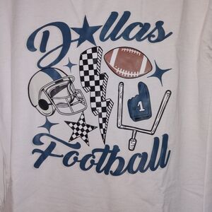 Dallas Football Graphic Sweatshirt - White and Blue SM PTP 20"